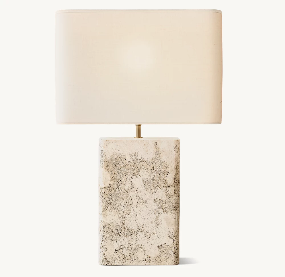 TALLADO CLASSICO TRAVERTINE RECTANGULAR TABLE LAMP - Image 4