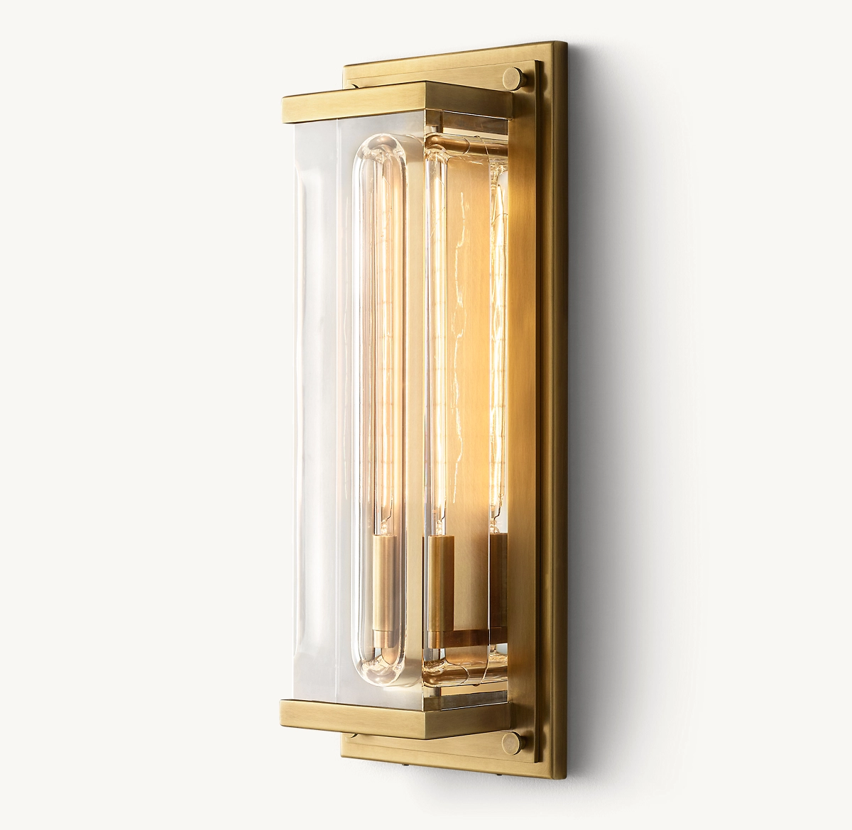 SAVILE GRAND RECTANGULAR SCONCE - Lacquered Burnished Brass