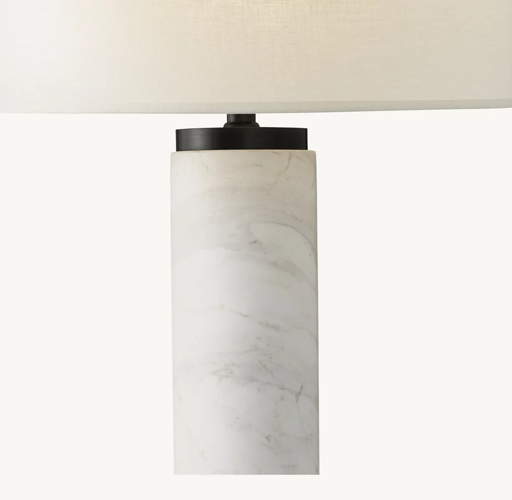 CYLINDRICAL COLUMN MARBLE TABLE LAMP - Image 1