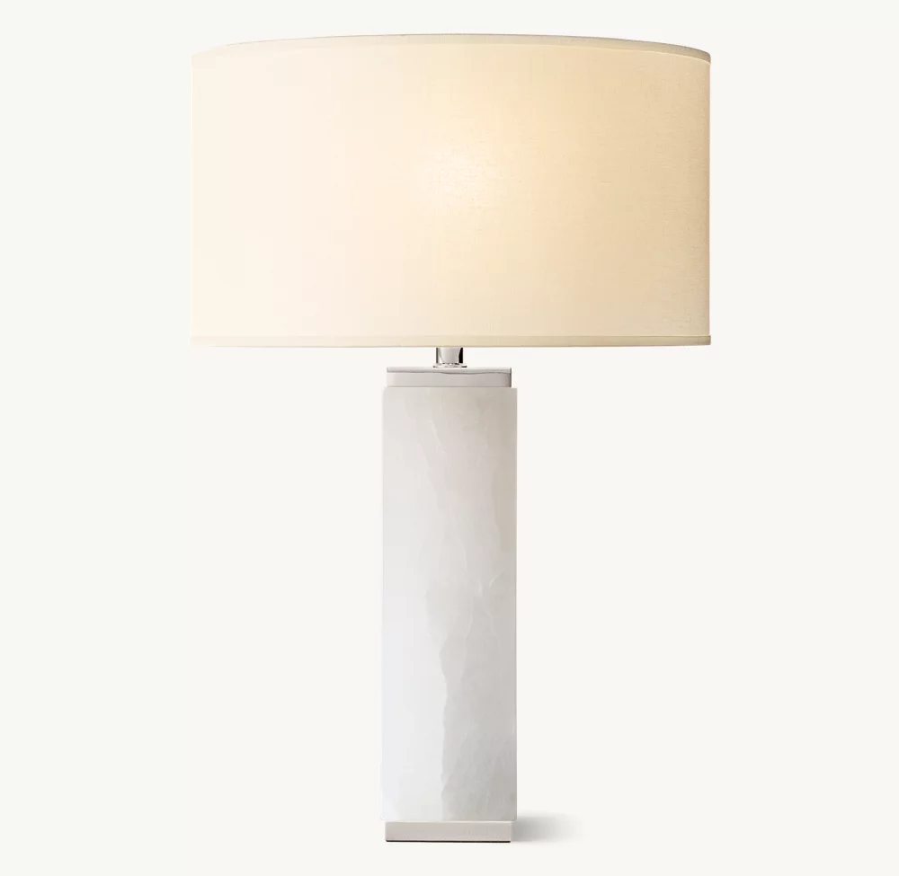 SQUARE COLUMN ALABASTER TABLE LAMP - Image 3
