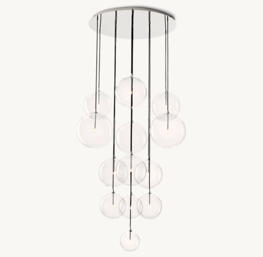 GLASS GLOBE MOBILE CLUSTER CHANDELIER 44