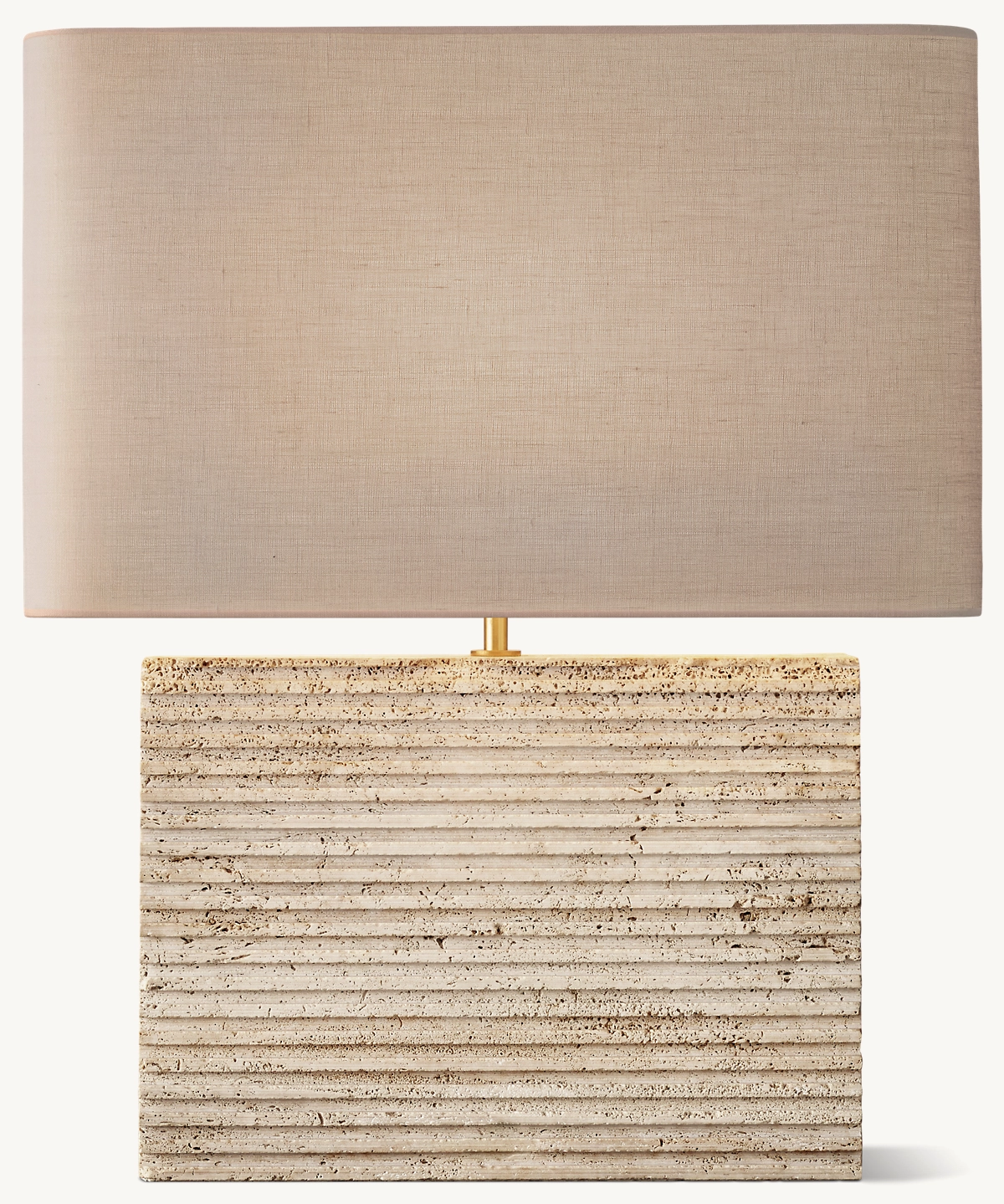 TALLADO CLASSICO TRAVERTINE WIDE RECTANGULAR TABLE LAMP - Sand