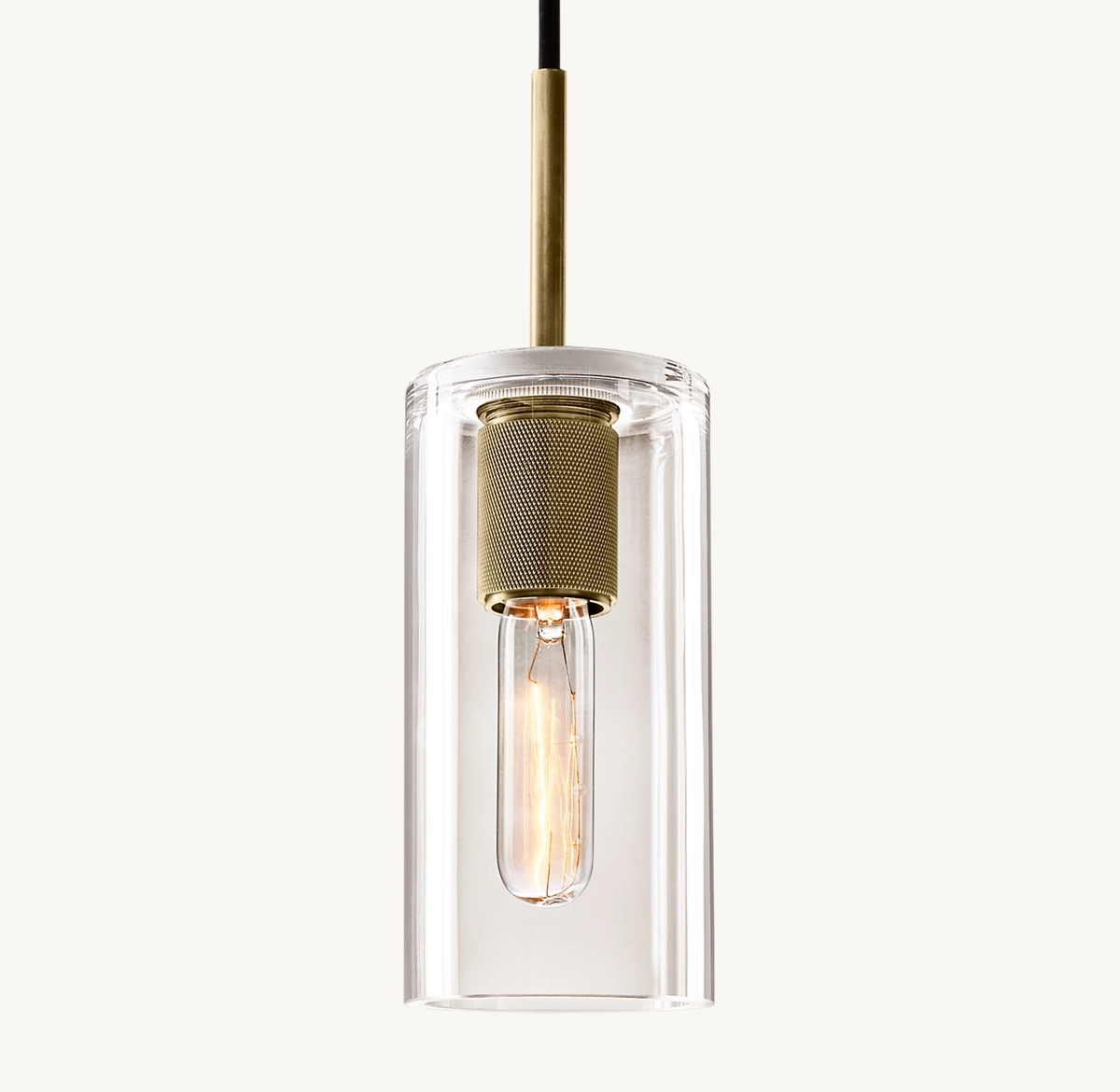 UTILITAIRE CYLINDER SHADE PENDANT - Lacquered Burnished Brass