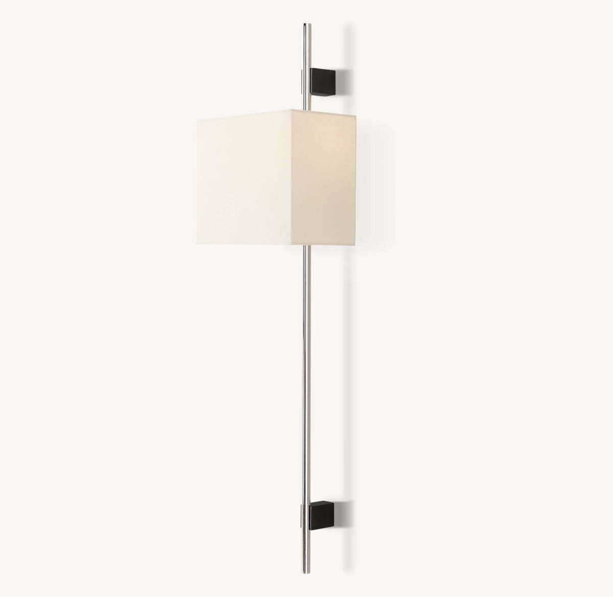 VELA ROUND BAR SCONCE - RECTANGULAR SHADE - Polished Nickel