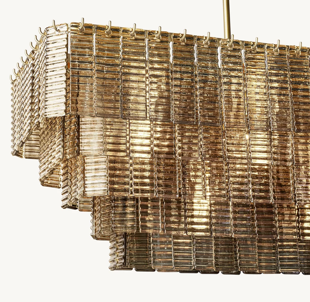 SIRENE SMOKE GLASS RECTANGULAR CHANDELIER 59