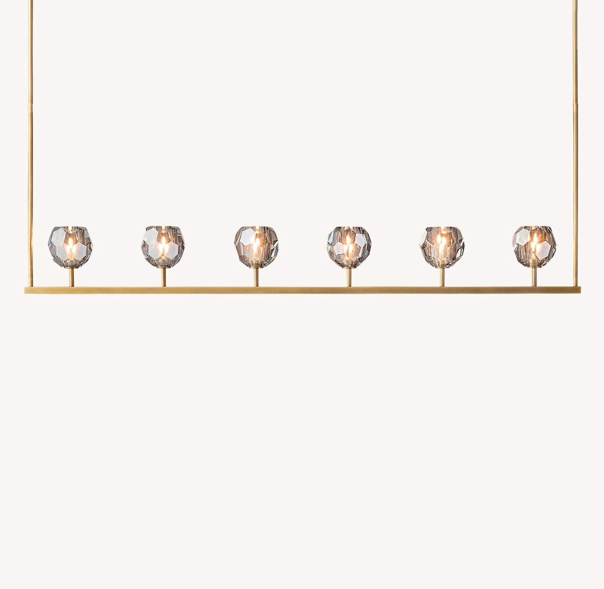 BOULE DE CRISTAL SMOKE GLASS LINEAR CHANDELIER 60