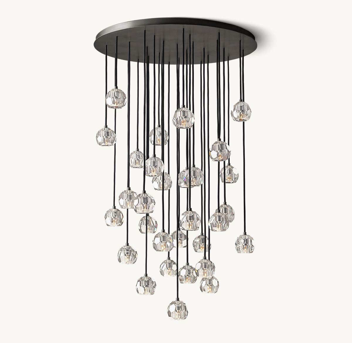 BOULE DE CRISTAL CLEAR GLASS ROUND CLUSTER CHANDELIER 40