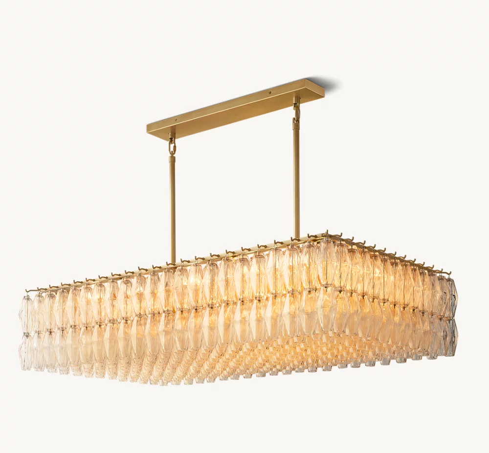 CHIARA CLEAR GLASS RECTANGULAR CHANDELIER 54