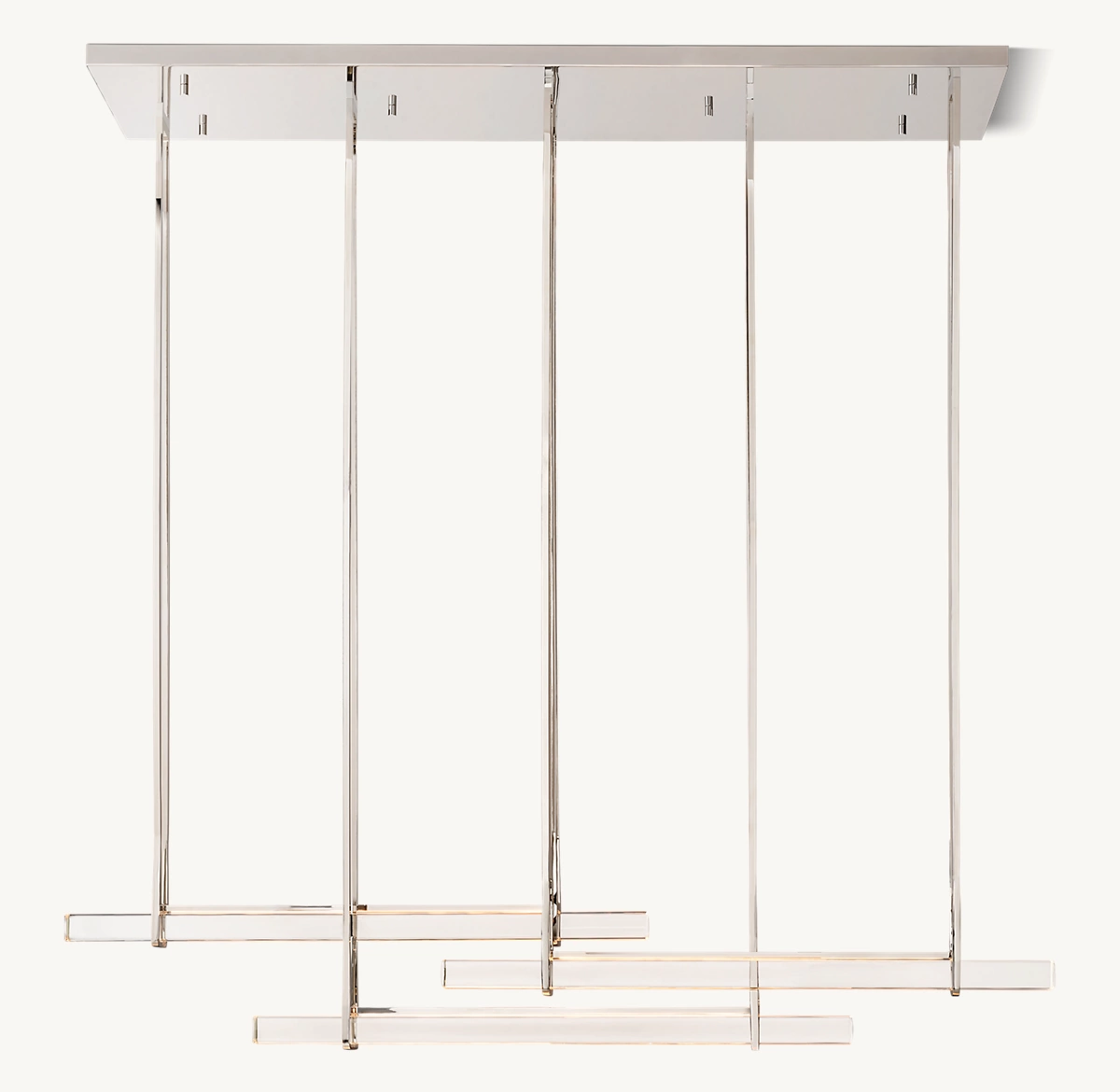 Audubon Triple Bar Linear Chandelier - Polished Nickel