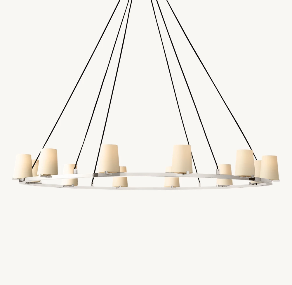 PAUILLAC FABRIC SHADE ROUND CHANDELIER 60