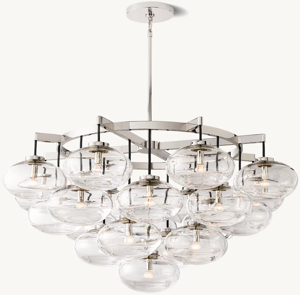 CABRETTE CLEAR GLASS ROUND CHANDELIER 48