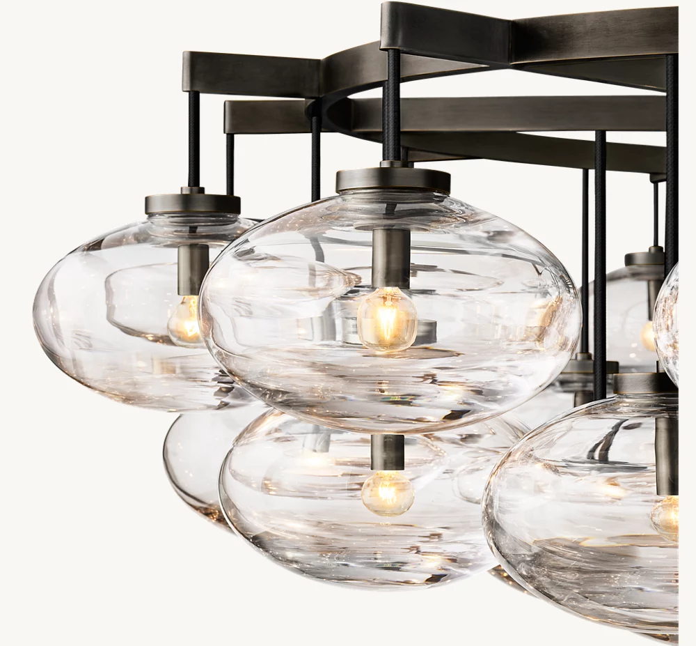 CABRETTE CLEAR GLASS ROUND CHANDELIER 60