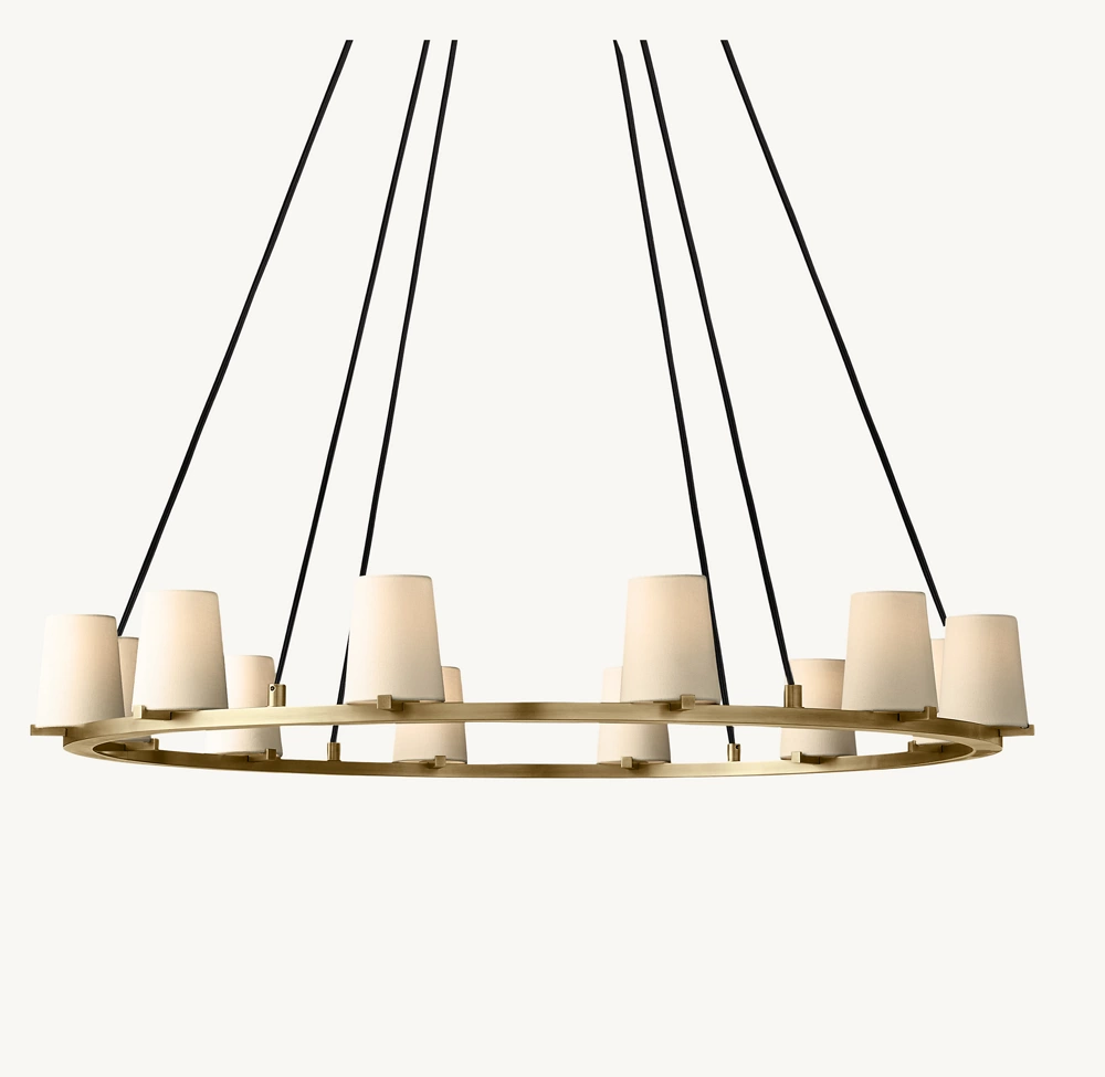 PAUILLAC FABRIC SHADE ROUND CHANDELIER 48