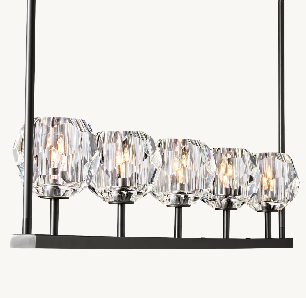 BOULE DE CRISTAL CLEAR GLASS LINEAR CHANDELIER 48