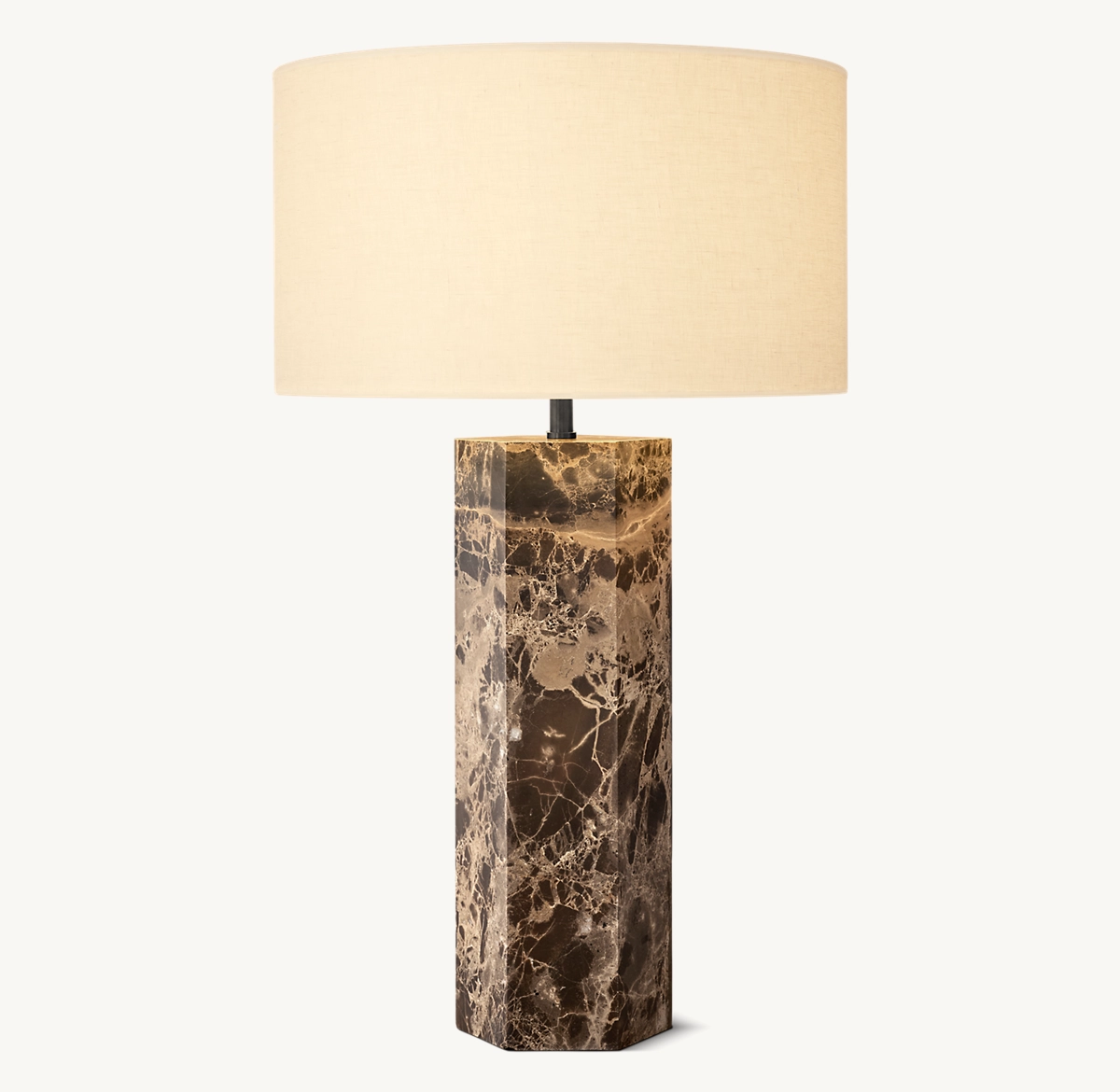 SAREZZO STONE HEXAGONAL TABLE LAMP - Emperador