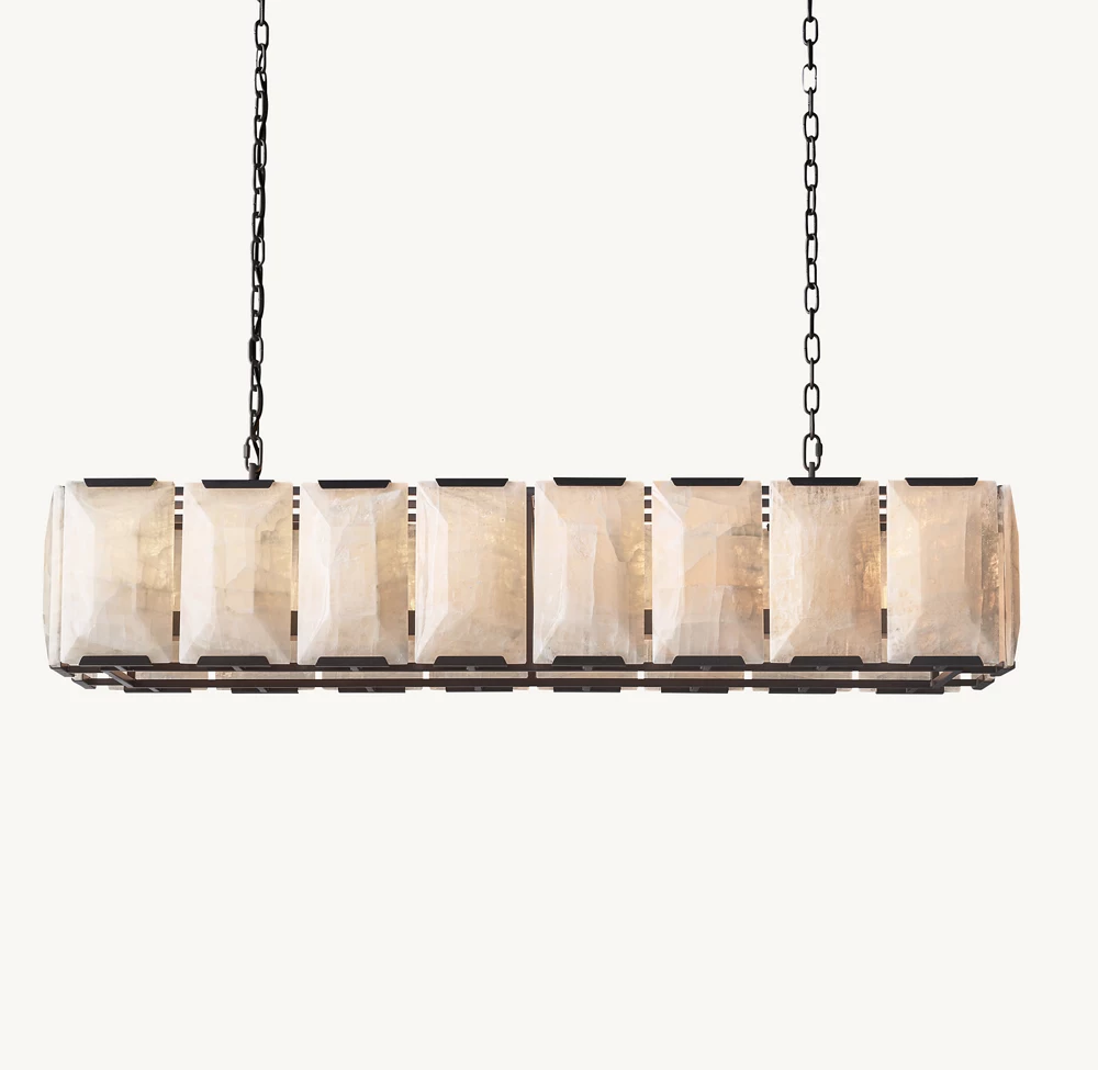 HARLOW CALCITE RECTANGULAR CHANDELIER 54