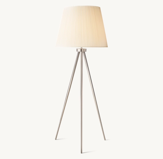 REED WHITE PLEATED SILK SHADE FLOOR LAMP