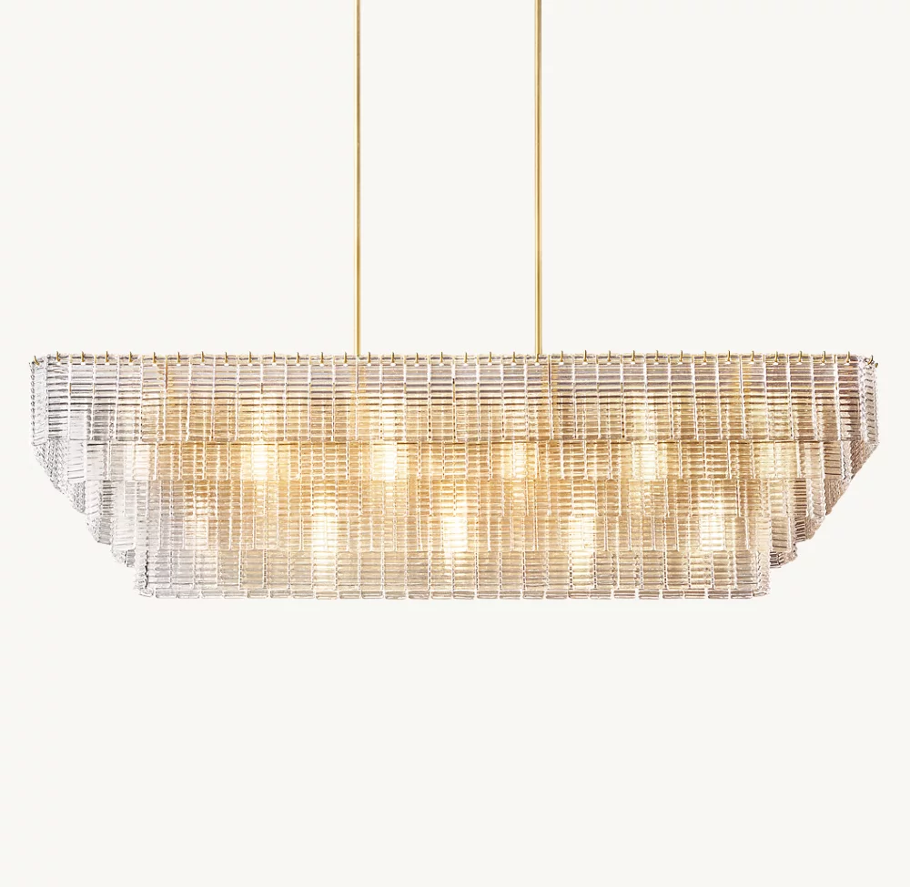 SIRENE CLEAR GLASS RECTANGULAR CHANDELIER 77