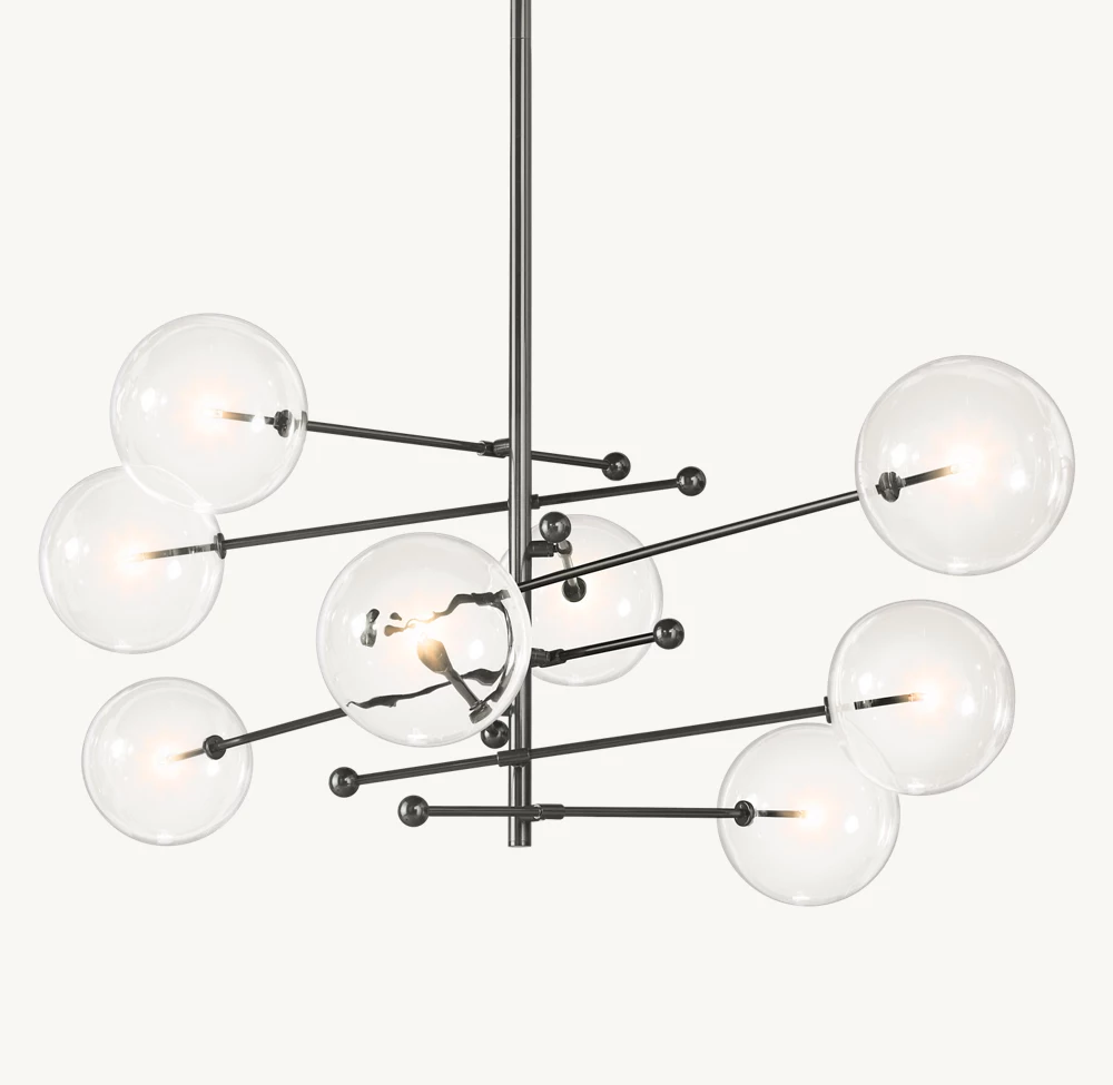 GLASS GLOBE MOBILE EIGHT-ARM CHANDELIER 79