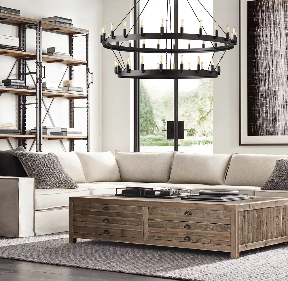 CAMINO VINTAGE FILAMENT TWO-TIER CHANDELIER 50