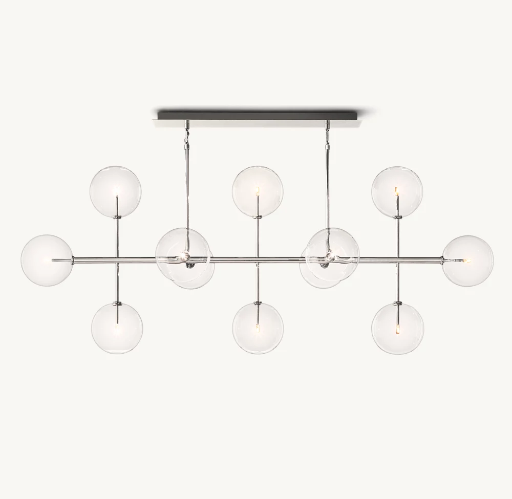 GLASS GLOBE MOBILE LINEAR CHANDELIER - Image 1