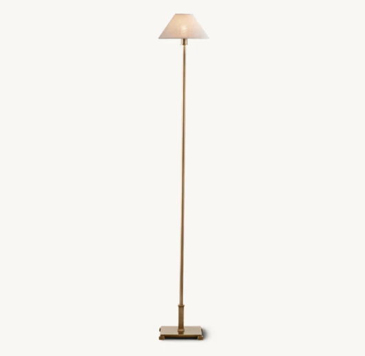 PETITE CANDLESTICK LINEN SHADE FLOOR LAMP