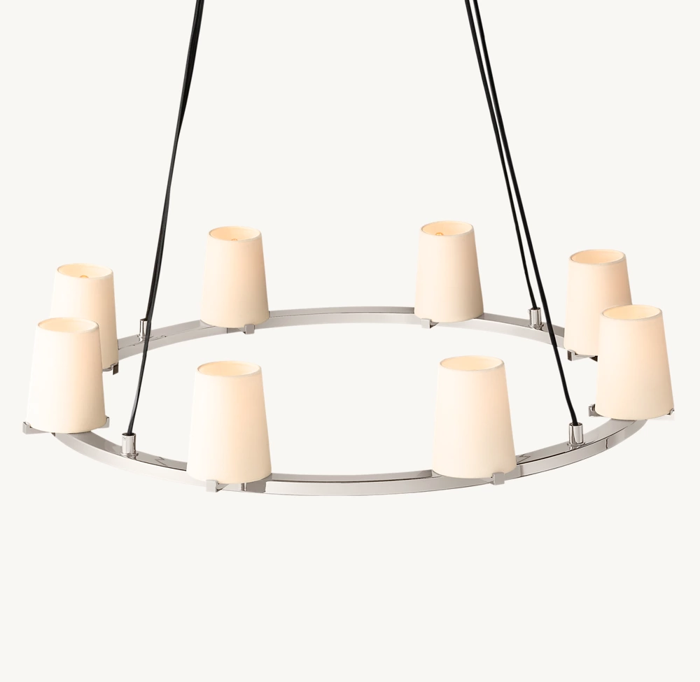 PAUILLAC FABRIC SHADE ROUND CHANDELIER 36