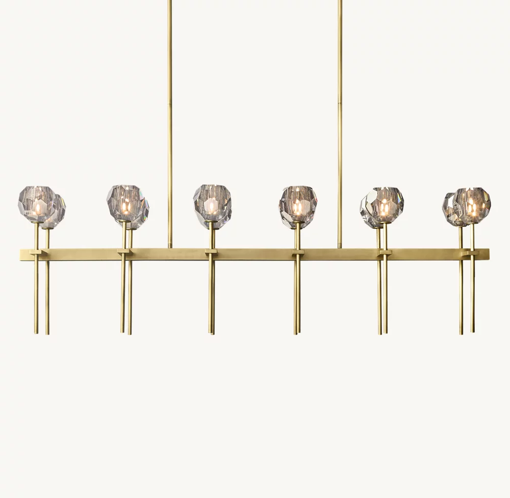 BOULE DE CRISTAL SMOKE GLASS DOUBLE LINEAR CHANDELIER 60