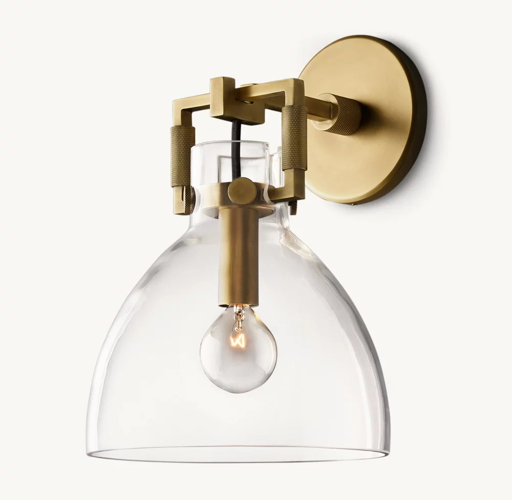 MACHINIST GLASS CLOCHE SCONCE 8