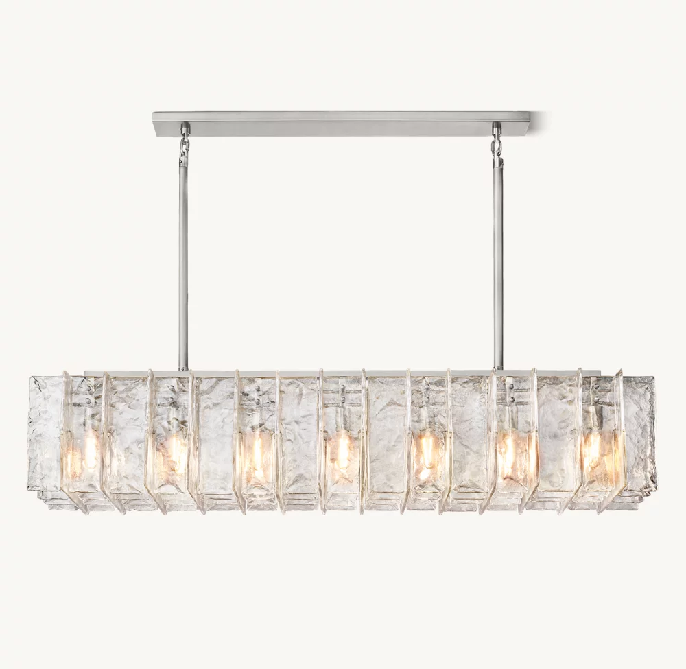 LATTICE CLEAR GLASS RECTANGULAR CHANDELIER 67
