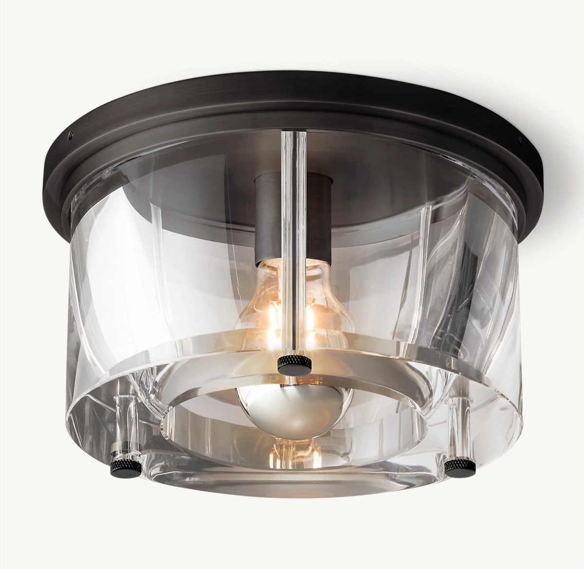 SAVILE ROUND FLUSHMOUNT - Bronze