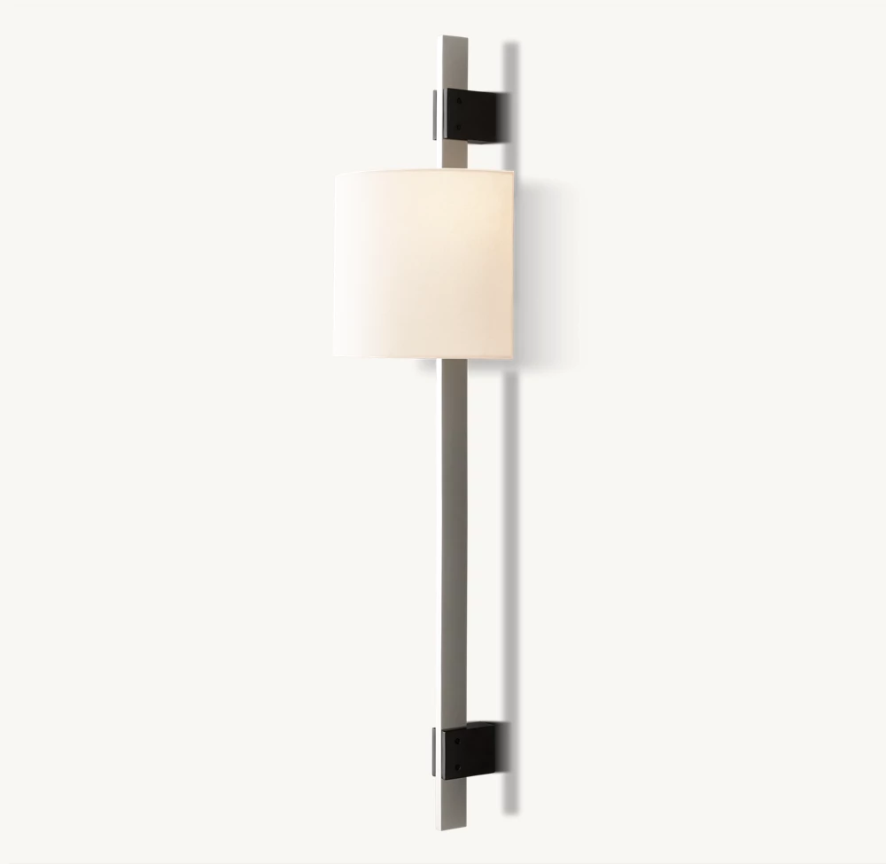 VELA RECTANGULAR BAR SCONCE - ROUND SHADE - Image 1