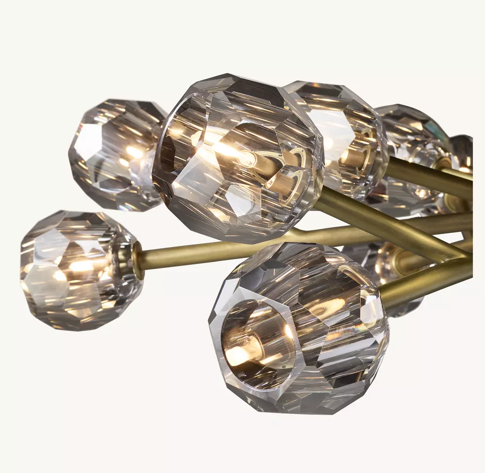 BOULE DE CRISTAL SMOKE GLASS ROUND CHANDELIER 24