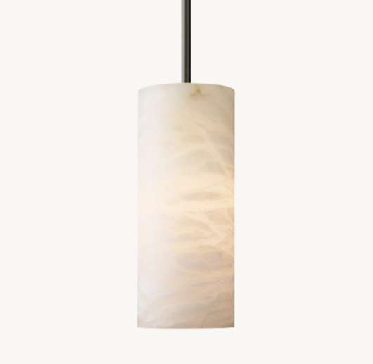 HAND-CARVED ALABASTER CYLINDER PENDANT 12
