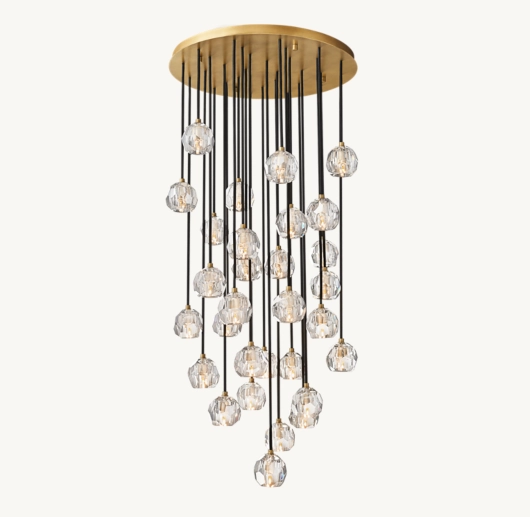 BOULE DE CRISTAL CLEAR GLASS ROUND CLUSTER CHANDELIER 30