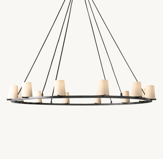 PAUILLAC FABRIC SHADE ROUND CHANDELIER 60