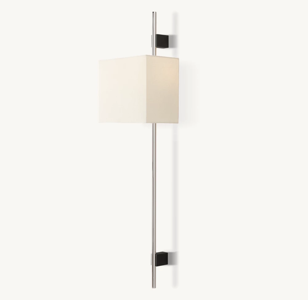 VELA ROUND BAR SCONCE - RECTANGULAR SHADE - Image 1