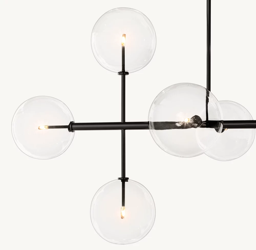 GLASS GLOBE MOBILE LINEAR CHANDELIER - Image 1