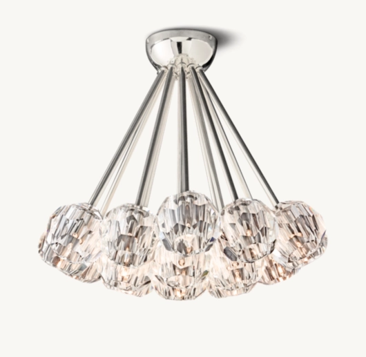 BOULE DE CRISTAL CLEAR GLASS FLUSHMOUNT 24