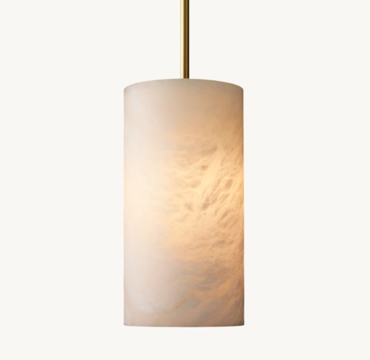 HAND-CARVED ALABASTER CYLINDER PENDANT 14