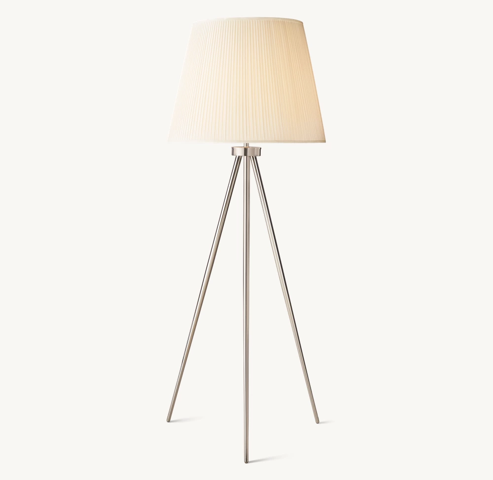 REED WHITE PLEATED SILK SHADE FLOOR LAMP - Image 6