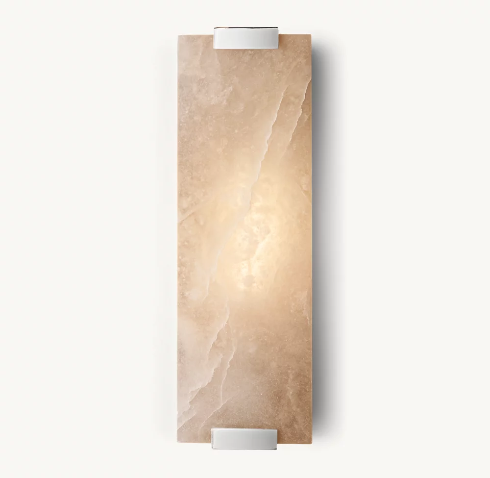 HAND-CARVED ALABASTER GRAND SCONCE - Image 7