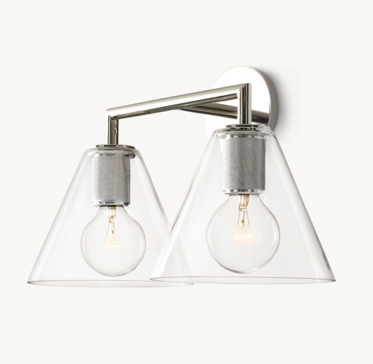 UTILITAIRE FUNNEL SHADE DOUBLE SCONCE