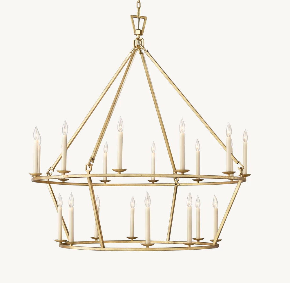 19TH C. ENGLISH OPENWORK TWO-TIER ROUND CHANDELIER 50