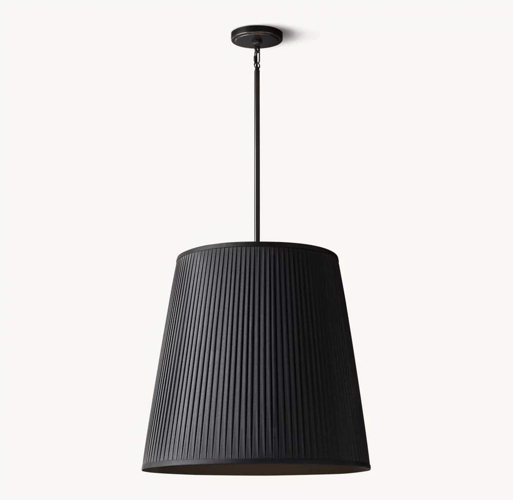 REED BLACK PLEATED BARREL PENDANT - Image 2