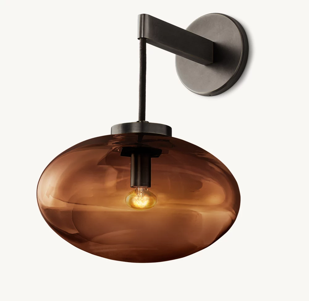 CABRETTE AMBER GLASS SCONCE - Image 1