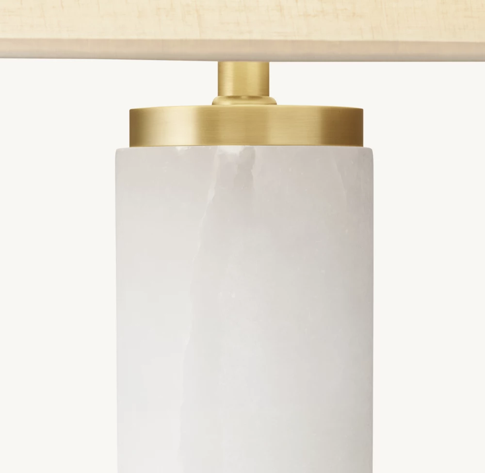 CYLINDRICAL COLUMN ALABASTER TABLE LAMP - Image 2