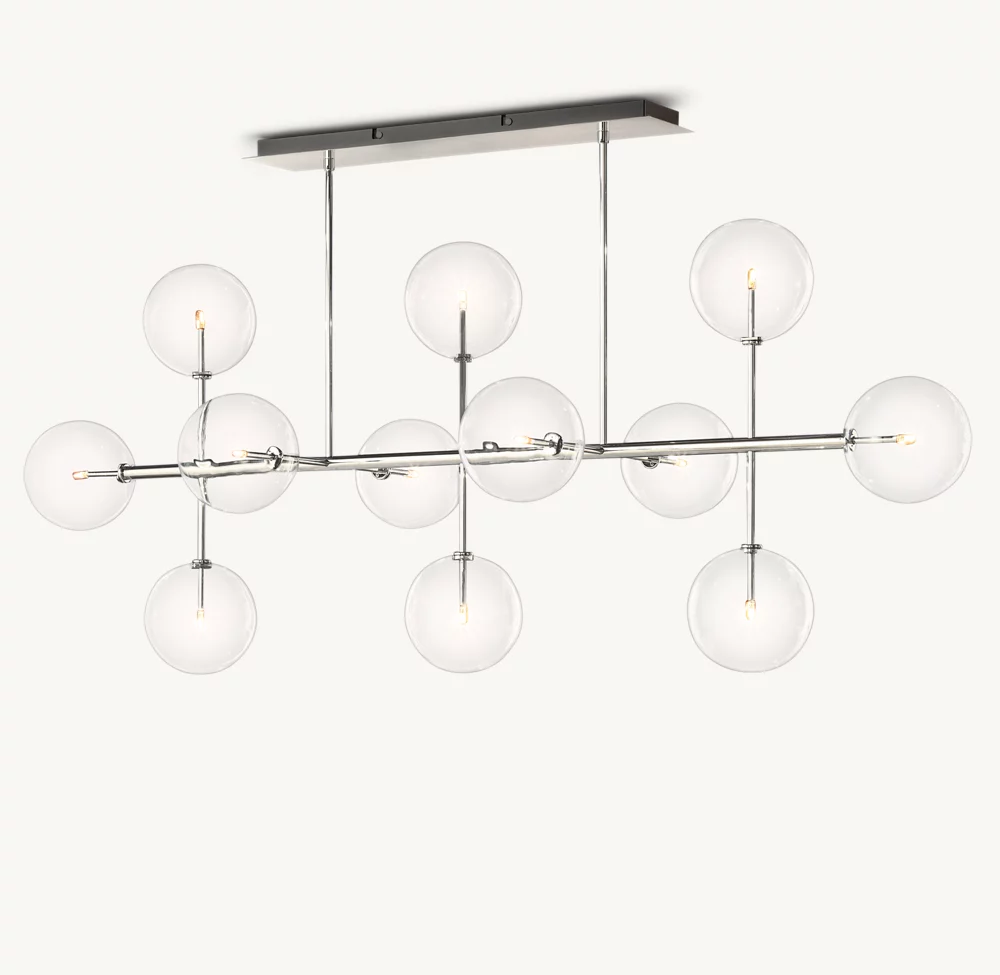 GLASS GLOBE MOBILE LINEAR CHANDELIER - Image 2