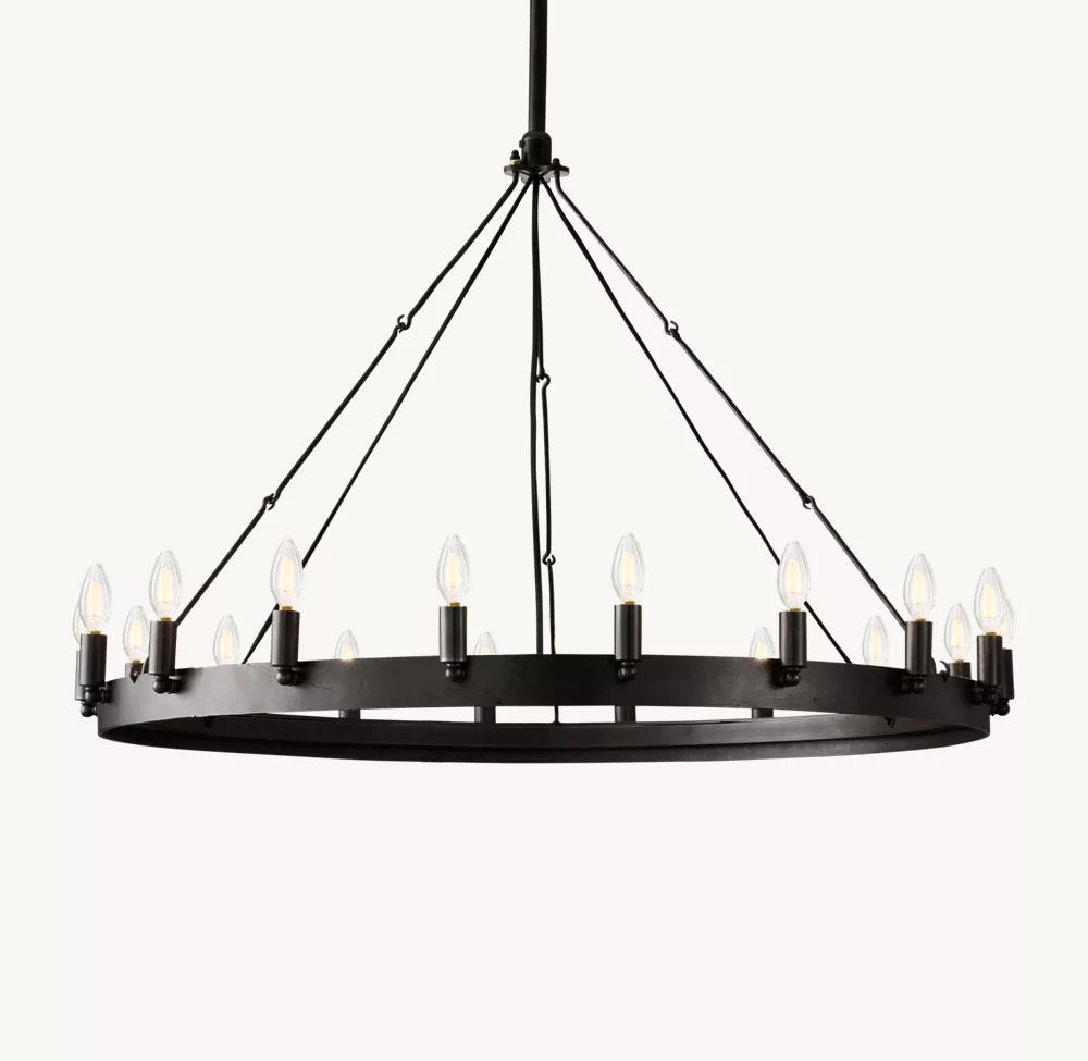 CAMINO VINTAGE CANDELABRA ROUND CHANDELIER 38