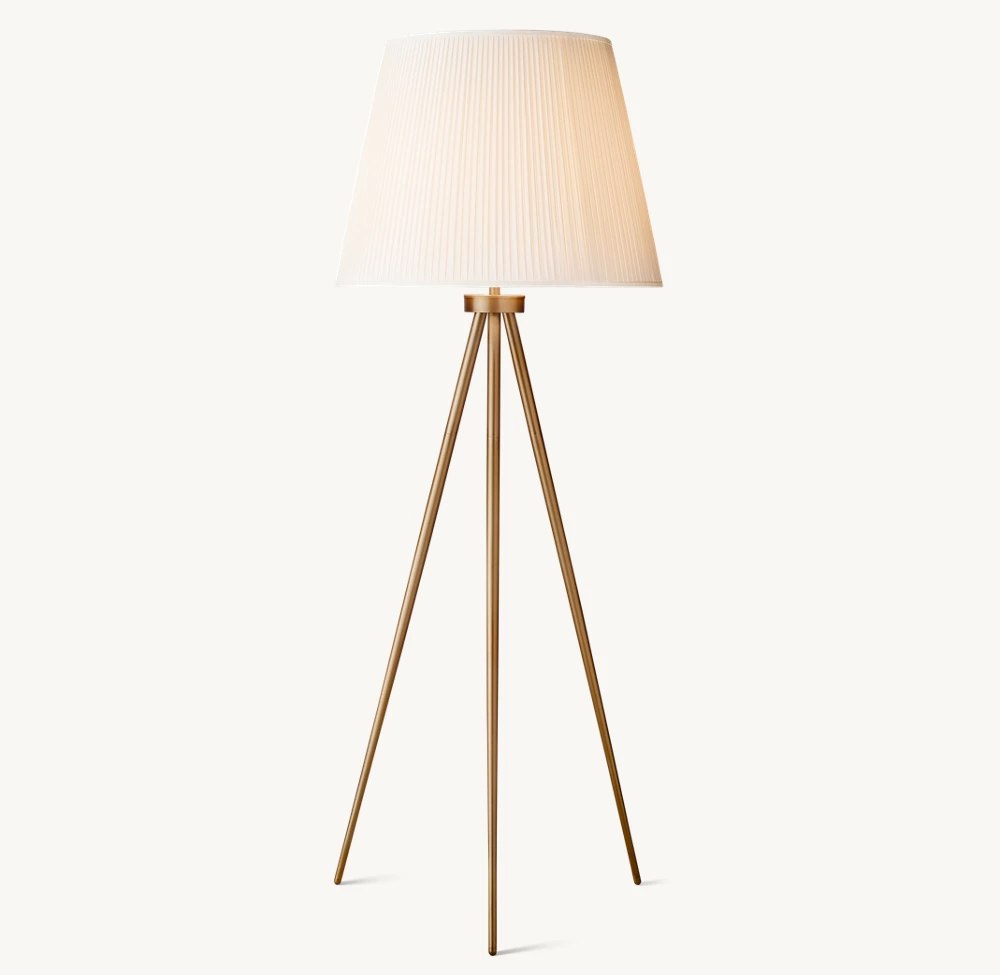 REED WHITE PLEATED SILK SHADE FLOOR LAMP - Image 6